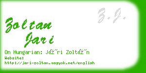 zoltan jari business card